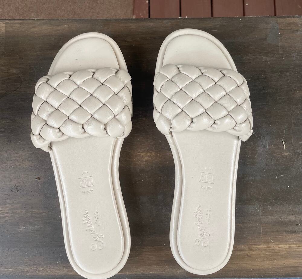 Seychelles Lost + Found Made in Italy Woven Leather Slide Sandals Women’s Size 9